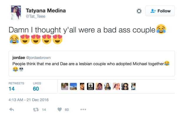 Some people actually thought Dezhianna and her sister were a couple.