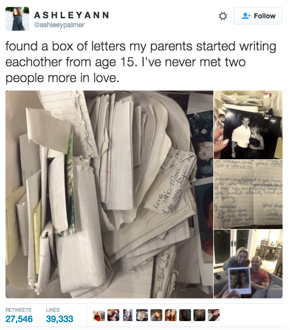 These parents and their love letters.