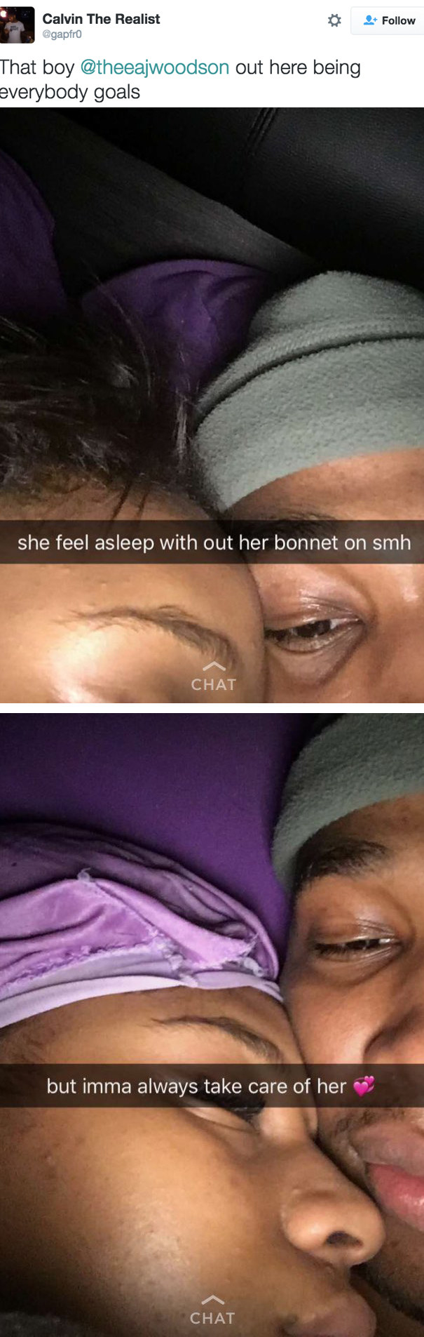 This guy who made sure his S.O. didn't sleep without her bonnet.