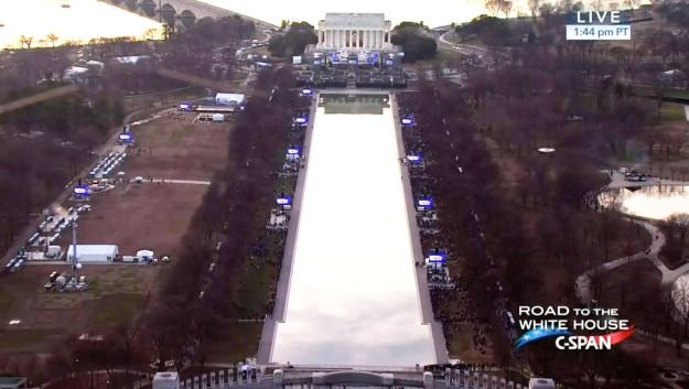 Here's the crowd outside the Lincoln Memorial on Thursday for a concert celebrating President-elect Donald Trump's upcoming inauguration.