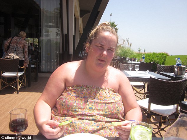 She said: 'Before Slimming World I wouldn't eat any breakfast or prepare any lunch or snacks for work, so I always found myself eating whatever I could lay my hands on, shop-bought sandwiches, packet noodles, chip shop meals'