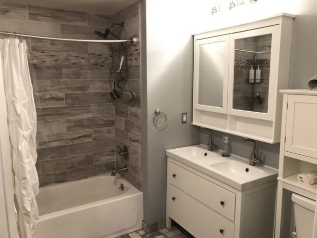 ...that morphed into a Pinterest-worthy bathroom with an extra sink.