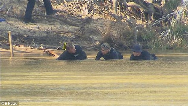 Buddy is believed to have intervened when a 27-year-old woman allegedly tried to drown her sons, aged nine and five, near Moama (pictured) on Thursday