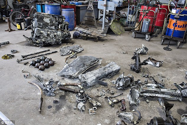 Debris from the wreck of a World War II era fighter plane included the aircraft's engine