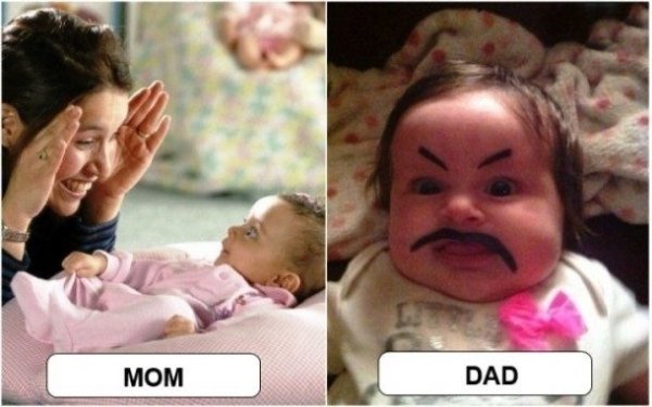 moms versus dads mothers fathers funny differences 1 Proof that moms and dads have far different views on how to raise their children (25 Photos)