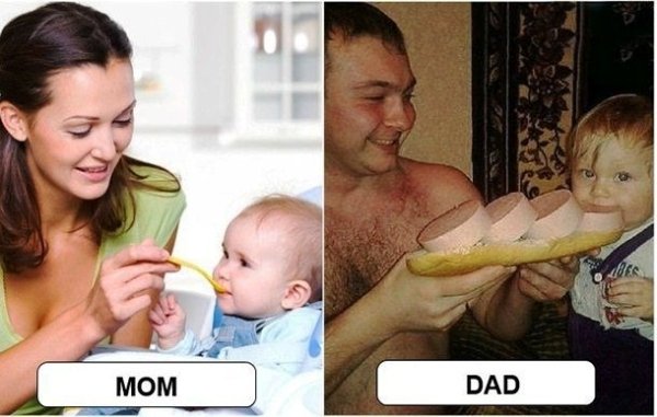 moms versus dads mothers fathers funny differences 9 Proof that moms and dads have far different views on how to raise their children (25 Photos)