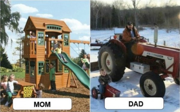 moms versus dads mothers fathers funny differences 22 Proof that moms and dads have far different views on how to raise their children (25 Photos)