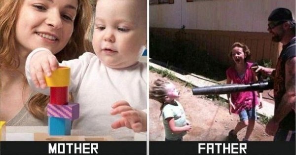 moms versus dads mothers fathers funny differences 11 Proof that moms and dads have far different views on how to raise their children (25 Photos)