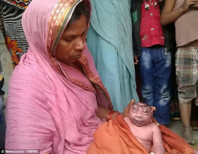 Newborn: Khalida Begum, 35, gave birth to the as-yet-unnamed baby on Monday night