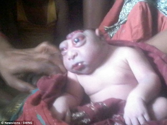 Celebrated: Locals in Kathihar, India, claim he's an incarnation of Hindu God Hanuman