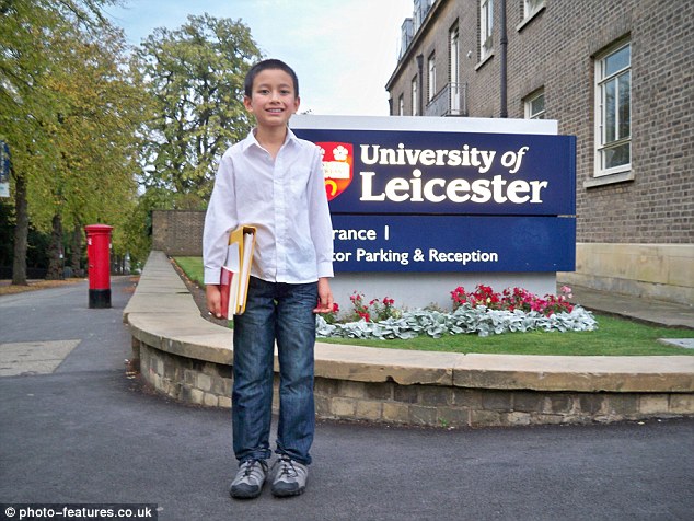 Yasha Asley, 14, is employed by the University of Leicester - where he is also a degree student - to run tutorials