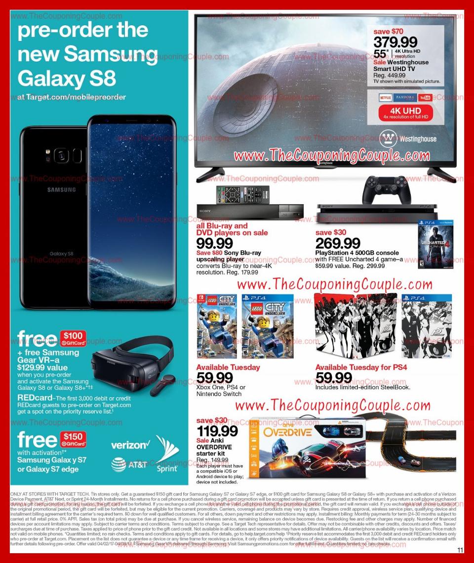 Target's new print ad confirms the Galaxy S8 detail and availability. Image credit: Target via The Coupon Couple