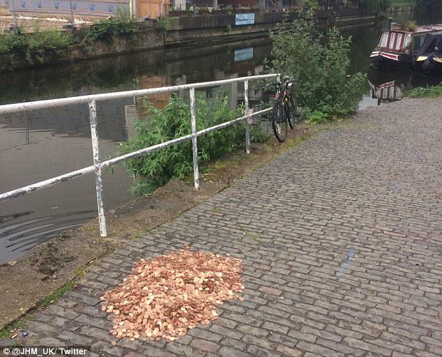 A pair dropped 15,000 worth of 2p coins on a London path and secretly filmed the reaction of passersby 