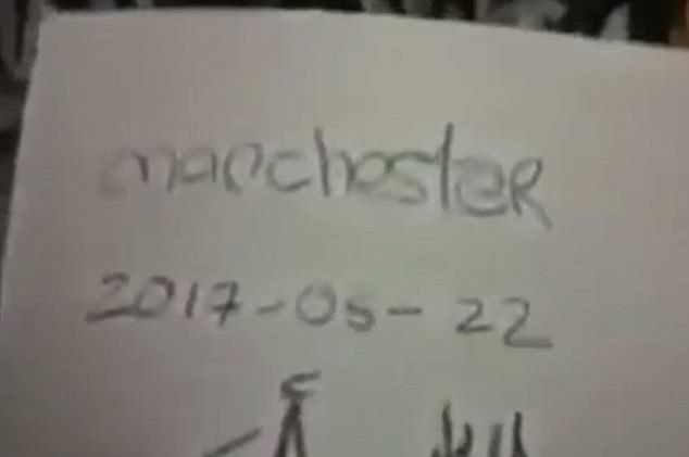 'This is only the beginning,' the masked man says in the chilling but unverified footage in which he holds up a sign reading 'Manchester 2017-05-02'