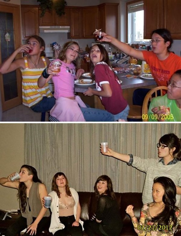 family photos then now same recreated funny 37 Then & now images prove that some people never change (40 Photos)