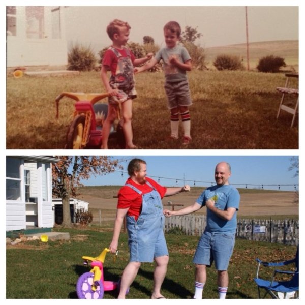 family photos then now same recreated funny 25 Then & now images prove that some people never change (40 Photos)