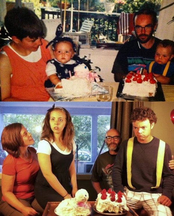 family photos then now same recreated funny 12 Then & now images prove that some people never change (40 Photos)