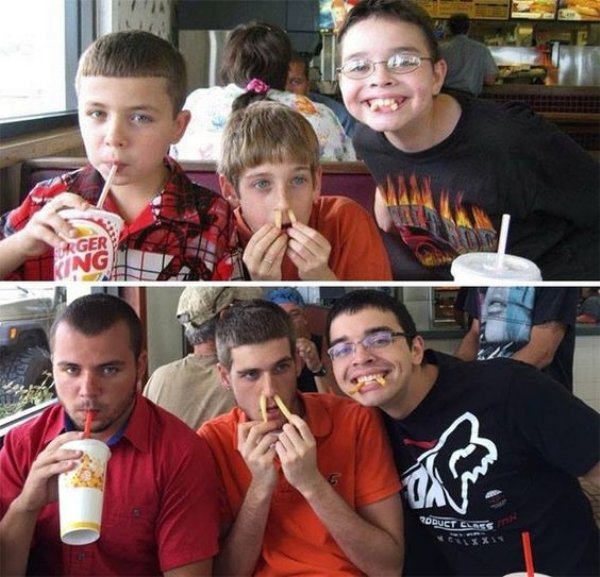 family photos then now same recreated funny 7 Then & now images prove that some people never change (40 Photos)