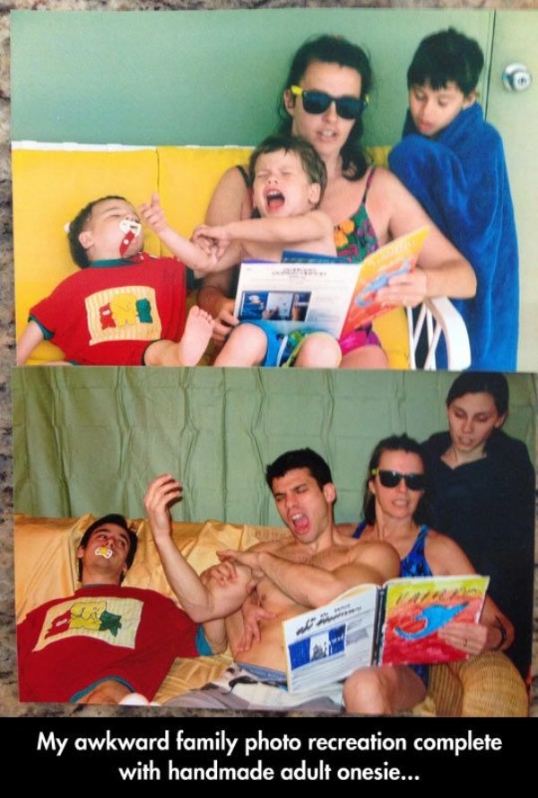 family photos then now same recreated funny 6 Then & now images prove that some people never change (40 Photos)