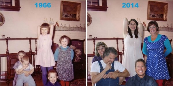 family photos then now same recreated funny 1 Then & now images prove that some people never change (40 Photos)