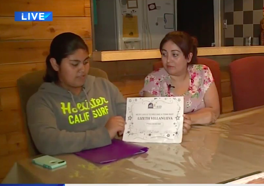 Villanueva said that the teacher warned the students while giving out the awards that it "might hurt their feelings" but that it was meant to be "funny." She said she didn't think it was a joke. "I do not feel comfortable with this... I do not feel comfortable being in the same classroom with [the teacher]," she told KPRC. Her mother said they were upset that this came from a teacher at a program designed "for advanced kids." "Being a teacher...giving this to a 13-year-old. How is she going to feel when she grows up later on?" Hernandez said. BuzzFeed News has reached out to Villanueva for comment.