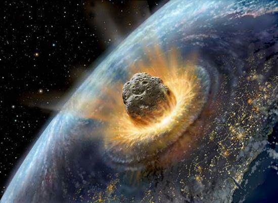 asteroid impacting earth