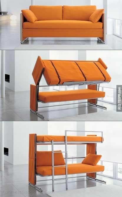 8. Is that a couch... or a bunk bed? Answer: BOTH.