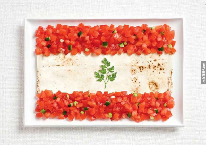 黎巴嫩 - 番茄、皮塔面包、香菜