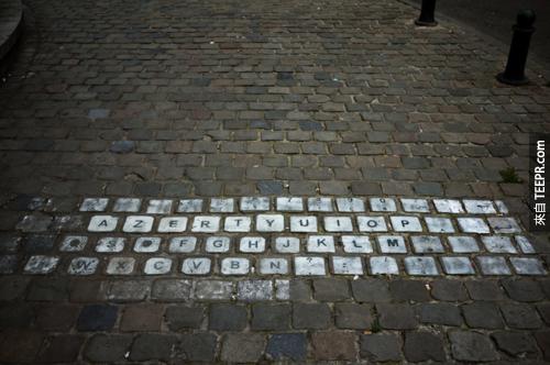 2. Keyboard made from bricks in Brussels, Belgium.