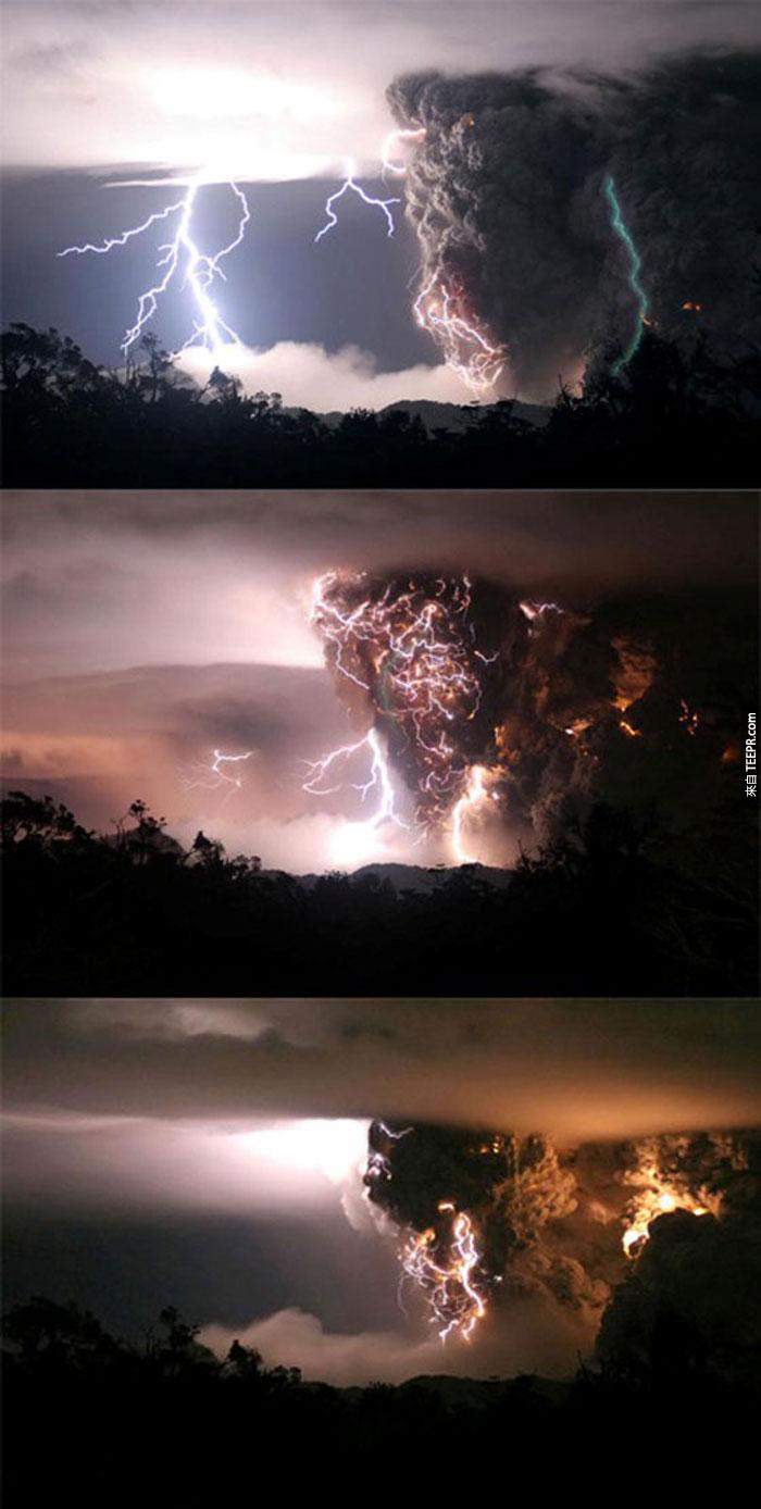 17）期间在半夜风暴火山爆发，2008（智利）