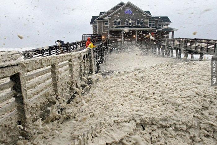 7）飓风桑迪打者码头在新泽西州，2012（美国）