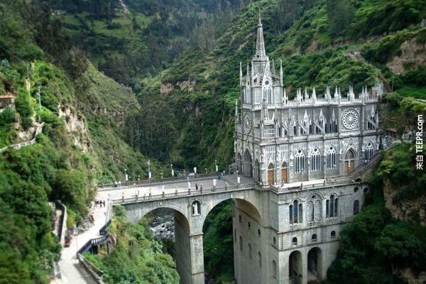 2. 拉斯拉哈斯大教堂 Las Lajas Cathedral (哥倫比亞, 南美洲)