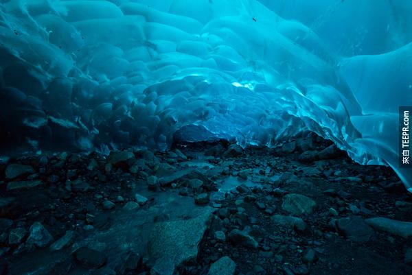 1） 门登霍尔冰川洞穴 （阿拉斯加州）