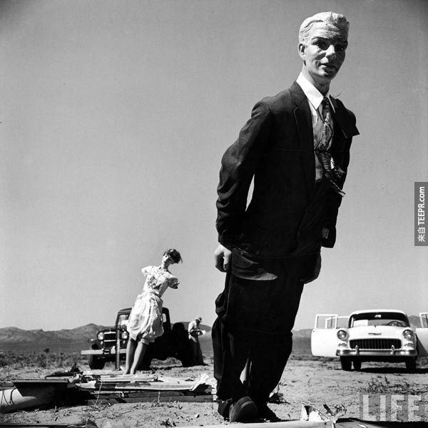 1950年时内华达原子弹实验场地的假人。