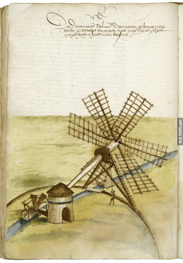 11.) 一個把水排出沼澤地的風車。