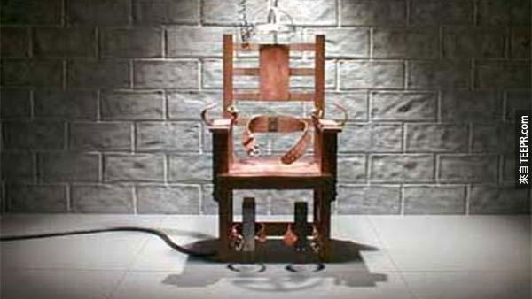 24.) 電椅: 全世界除了中國、北韓、葉門、伊朗還有美國之外都沒有死刑。所以呢，你因此死因機率是 1:58,618。