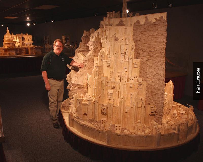 minas tirith made from matchsticks by pat acton matchstick marvels (1)
