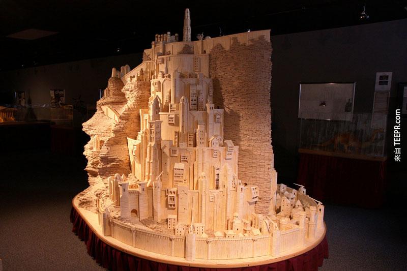 minas tirith made from matchsticks by pat acton matchstick marvels (6)