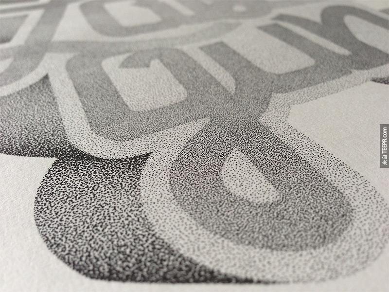 Beautiful Stippled Hand Lettering and Illustrations by Xavier Casalta typography stippling illustration 