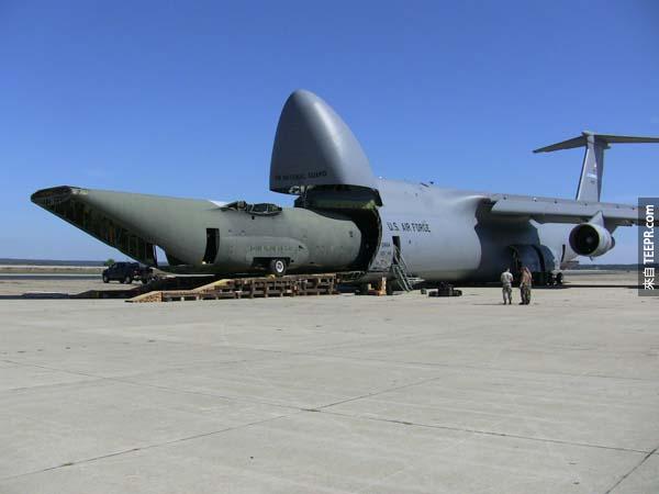 And if you want to get meta, it can also carry a C-130 transport aircraft.