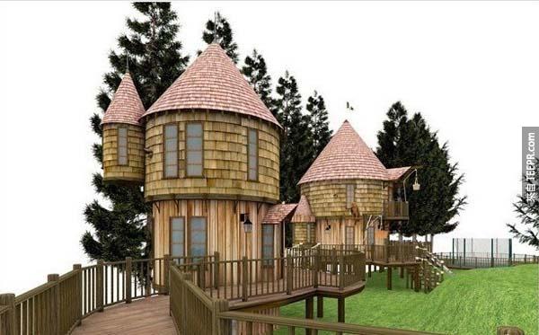 24.) 這是哈利波特的作者J·K·羅琳為她的孩子做的魔法樹屋。