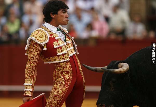 2.) The color red doesn't anger bulls. Matadors just happen to be decorated in red and use a red flag. The bulls would attack them either way because of the bullfighter's attacks.