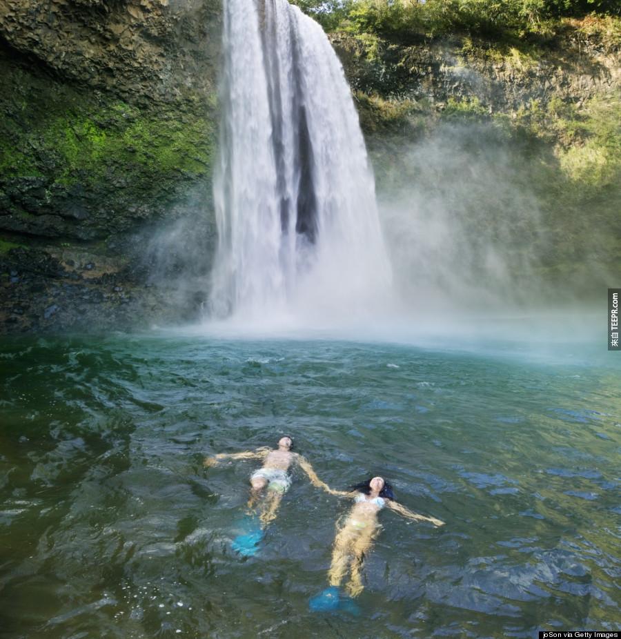 8) Wailua Falls, Maui.