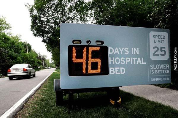 8.) # 天在医院病床上。开越快，住越久！