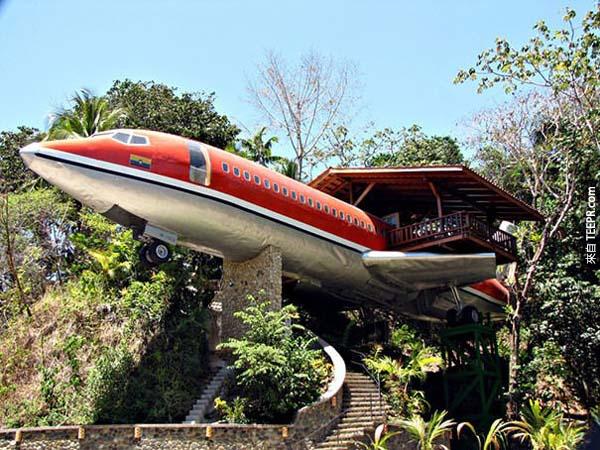 12.）位於哥斯大黎加的波音727飛機酒店。