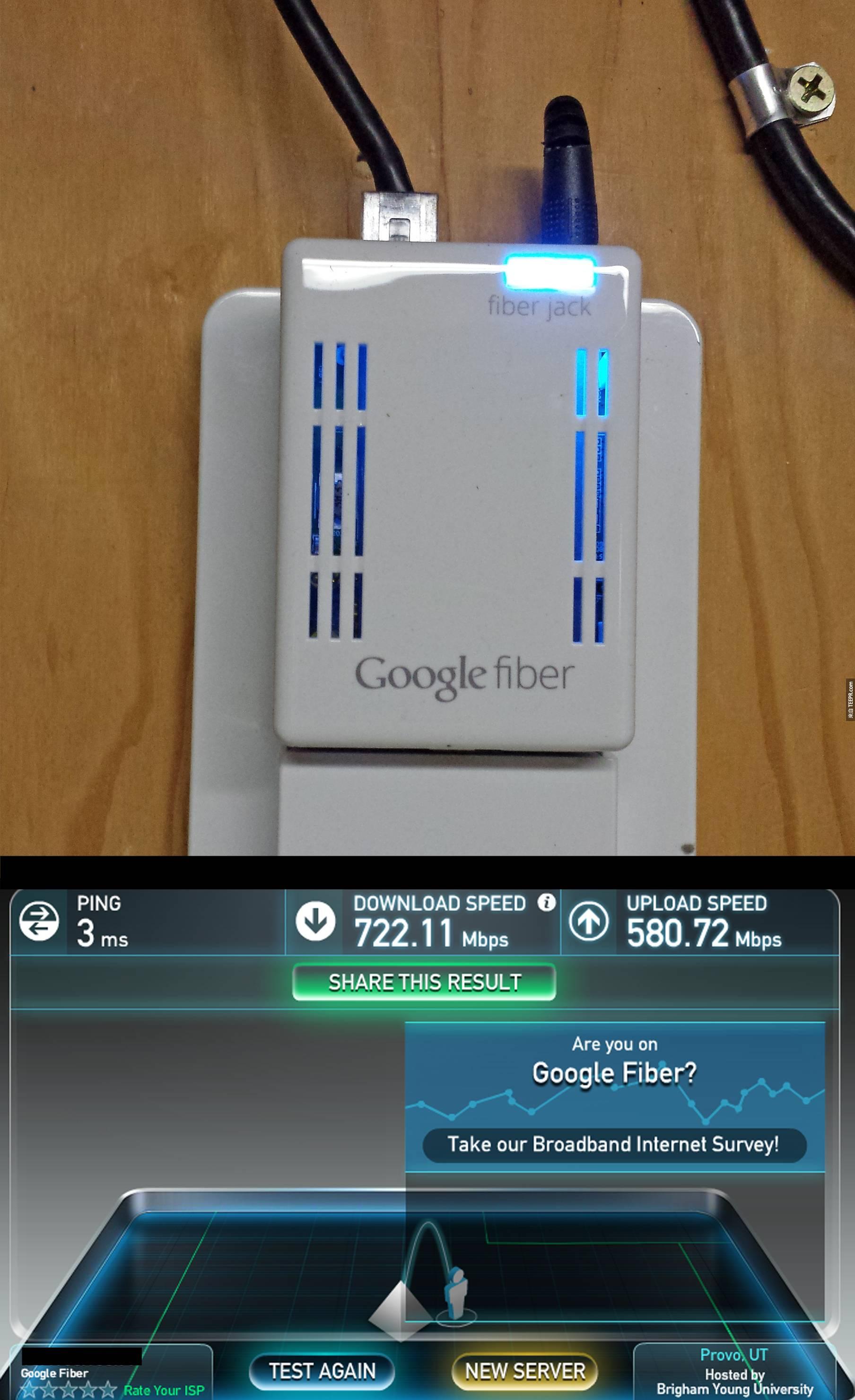 7. Google光纤 (Google Fiber) = 速度快到你以后下载任何东西都不会超过几秒。
