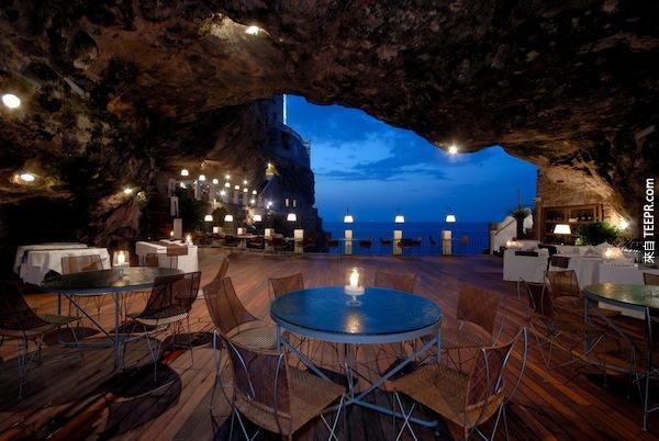 餐廳酒店Grotta酒店Palazzese，意大利。