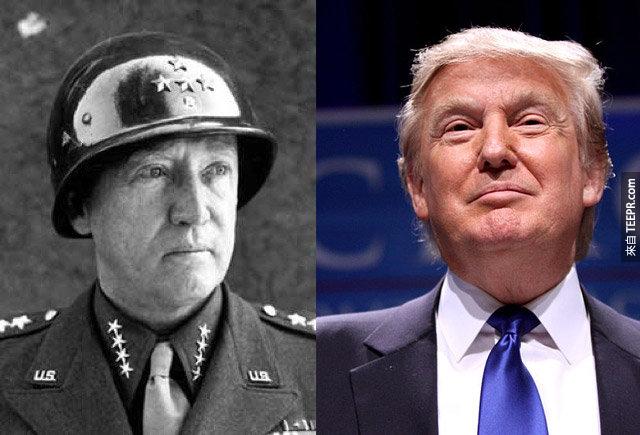 10. 唐納德·特朗普 (Donald Trump) 和喬治·巴頓將軍 (General George Patton)