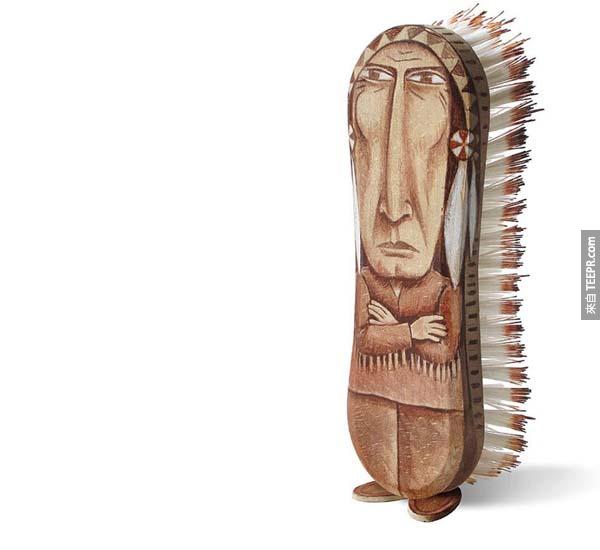 This brush was made to be painted into a stern chief.