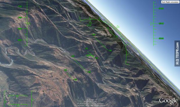 Google 地球飞行模拟器  Google地球其实有一个飞行模拟器！你像一个飞行员一样飞过加德满都和喜马拉雅山～